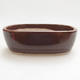 Ceramic bonsai bowl 12.5 x 8.5 x 3.5 cm, brown color - 1/4