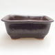Ceramic bonsai bowl 13 x 10 x 5.5 cm, brown color - 1/4