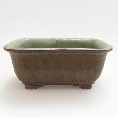 Ceramic bonsai bowl 13 x 10 x 5.5 cm, color green - 1