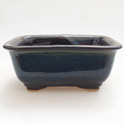 Ceramic bonsai bowl 13 x 10 x 5.5 cm, brown-blue color - 1