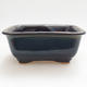 Ceramic bonsai bowl 13 x 10 x 5.5 cm, brown-blue color - 1/4
