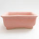 Ceramic bonsai bowl 12 x 10 x 4.5 cm, color pink - 1/4