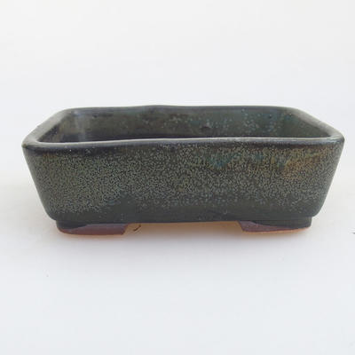 Ceramic bonsai bowl 12 x 9.5 x 3.5 cm, gray color - 1