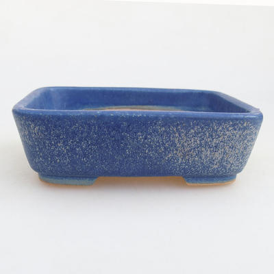 Ceramic bonsai bowl 12 x 9.5 x 3.5 cm, color blue - 1