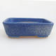 Ceramic bonsai bowl 12 x 9.5 x 3.5 cm, color blue - 1/4