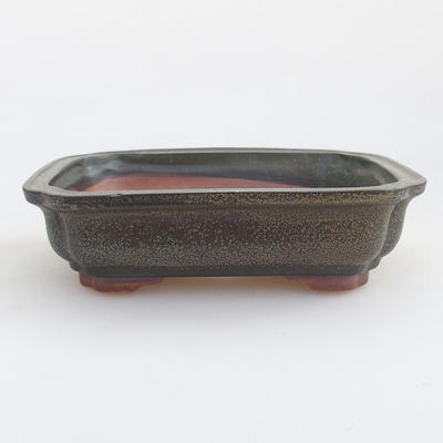 Ceramic bonsai bowl 13 x 10 x 3.5 cm, gray color - 1