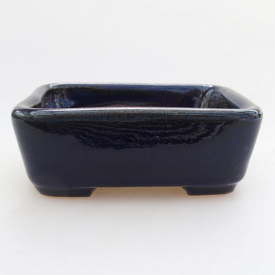 Ceramic bonsai bowl 9 x 7.5 x 3 cm, color blue - 1