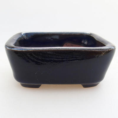 Ceramic bonsai bowl 7.5 x 7 x 3 cm, color blue - 1