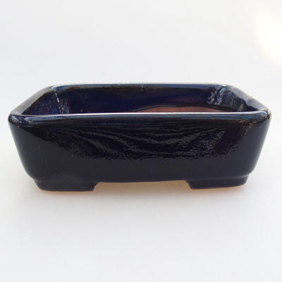 Ceramic bonsai bowl 12 x 9 x 3.5 cm, color blue - 1