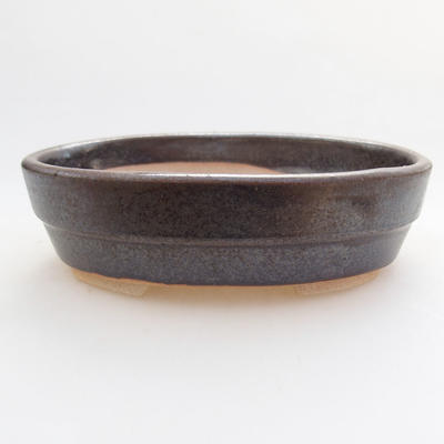 Ceramic bonsai bowl 13 x 10 x 3.5 cm, metal color - 1
