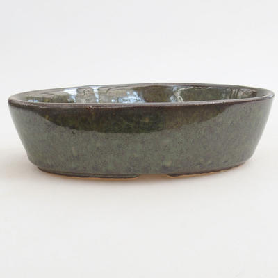 Ceramic bonsai bowl 14.5 x 9 x 3.5 cm, color green - 1