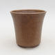 Ceramic bonsai bowl 13 x 13 x 12.5 cm, brown color - 1/3