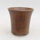 Ceramic bonsai bowl 12.5 x 12.5 x 12 cm, brown color - 1/3