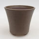 Ceramic bonsai bowl 12.5 x 12.5 x 11 cm, brown color - 1/3