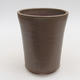 Ceramic bonsai bowl 10.5 x 10.5 x 13 cm, brown color - 1/3