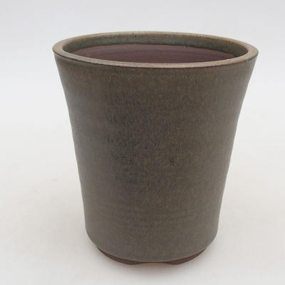 Ceramic bonsai bowl 11 x 11 x 12 cm, color green - 1