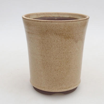 Ceramic bonsai bowl 11 x 11 x 12.5 cm, beige color - 1