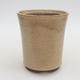Ceramic bonsai bowl 11 x 11 x 12.5 cm, beige color - 1/3