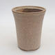 Ceramic bonsai bowl 10.5 x 10.5 x 13.5 cm, beige color - 1/3