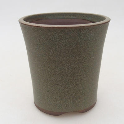 Ceramic bonsai bowl 9.5 x 9.5 x 10 cm, color brown-green - 1
