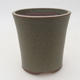 Ceramic bonsai bowl 9.5 x 9.5 x 10 cm, color brown-green - 1/3