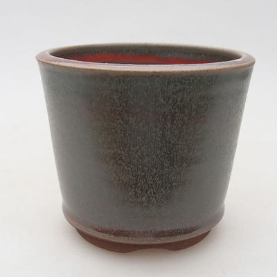 Ceramic bonsai bowl 10 x 10 x 9 cm, color brown-green - 1