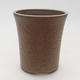 Ceramic bonsai bowl 9.5 x 9.5 x 10.5 cm, brown color - 1/3