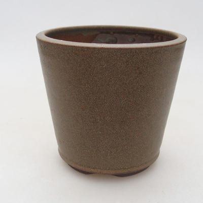 Ceramic bonsai bowl 10 x 10 x 9.5 cm, color brown - 1