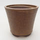 Ceramic bonsai bowl 10.5 x 10.5 x 9.5 cm, beige color - 1/3