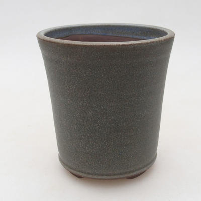 Ceramic bonsai bowl 9.5 x 9.5 x 10 cm, brown color - 1