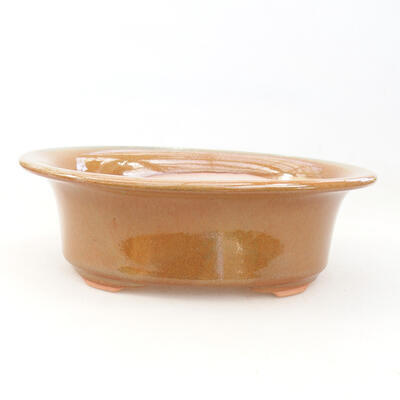 Ceramic bonsai bowl 18.5 x 14.5 x 6 cm, brown color - 1