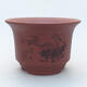 Ceramic bonsai bowl 13.5 x 13.5 x 9 cm, brick color - 1/4