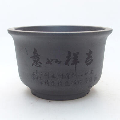 Ceramic bonsai bowl 14 x 14 x 9 cm, color brown - 1