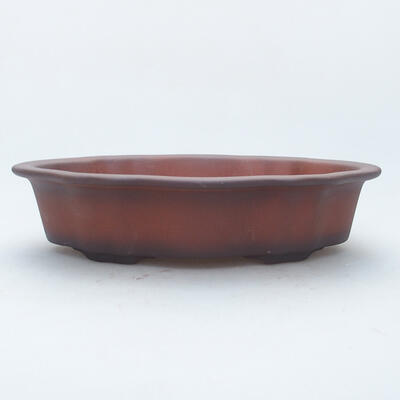 Ceramic bonsai bowl 22 x 17 x 6 cm, color brown - 1