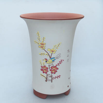 Ceramic bonsai bowl 21 x 21 x 27 cm, color white - 1