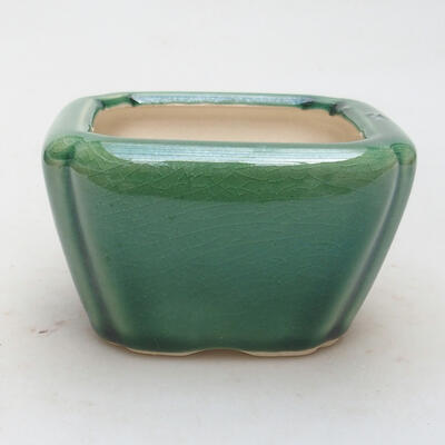 Ceramic bonsai bowl 10 x 10 x 6 cm, color green - 1