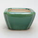 Ceramic bonsai bowl 10 x 10 x 6 cm, color green - 1/3