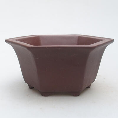 Ceramic bonsai bowl 14 x 12.5 x 6.5 cm, color brown - 1