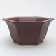 Ceramic bonsai bowl 14 x 12.5 x 6.5 cm, color brown - 1/3