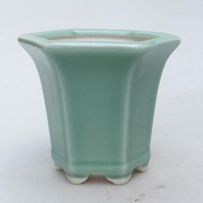Ceramic bonsai bowl 10 x 9 x 8.5 cm, color green - 1