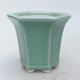Ceramic bonsai bowl 10 x 9 x 8.5 cm, color green - 1/3