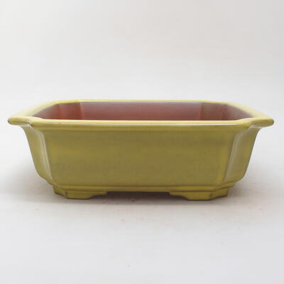Ceramic bonsai bowl 21.5 x 21.5 x 6.5 cm, color yellow - 1