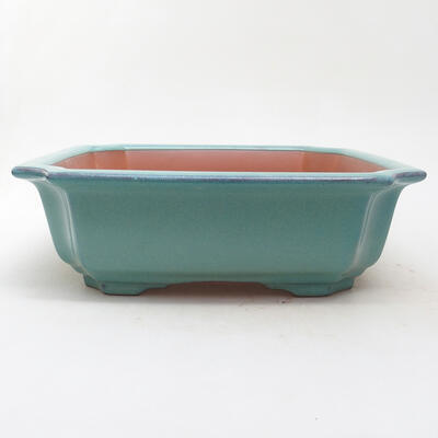 Ceramic bonsai bowl 21.5 x 21.5 x 6.5 cm, color green - 1