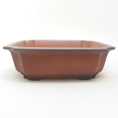 Ceramic bonsai bowl 21.5 x 21.5 x 6.5 cm, color brown - 1
