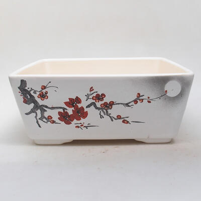 Ceramic bonsai bowl 22 x 22 x 9 cm, color white - 1