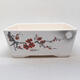 Ceramic bonsai bowl 22 x 22 x 9 cm, color white - 1/3