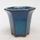 Ceramic bonsai bowl 10 x 9 x 9 cm, color blue - 1/3