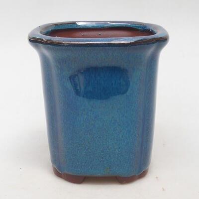 Ceramic bonsai bowl 8.5 x 8.5 x 9.5 cm, color blue - 1
