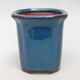 Ceramic bonsai bowl 8.5 x 8.5 x 9.5 cm, color blue - 1/3