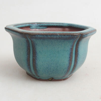 Ceramic bonsai bowl 8 x 8 x 4.5 cm, color green - 1